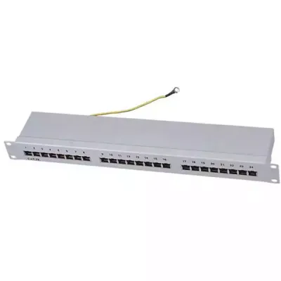 Patch panel 19/1U sa 24 RJ-45 STP kat. 6 Fully Shielded, Krone LSA, držač kablova sa zadnje