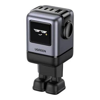 Ugreen Uno RG Robot GaN mrežni punjač X688 100W 3x USB-C 1x USB-A, Crni