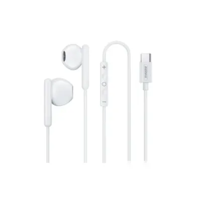 REMAX RM-522a White Type-C Wired Earphones  (With Digital Interface)