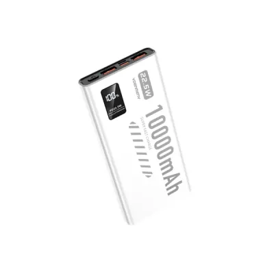 Denmen DP43 Eksterna baterija 10000mAh PD 20W QC3.0 2x Type-C USB-A, Bela