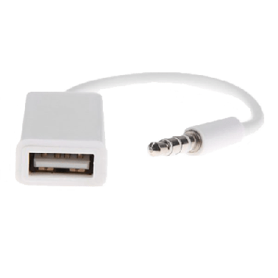 Adapter USB na AUX beli 17cm A017
