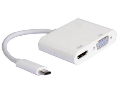Adapter USB 3.1 Tip C - HDMI+VGA m/f