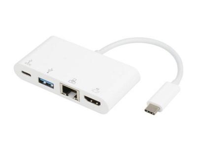 E-Green Adapter USB 3.1 Tip C(M) - HDMI+USB 3.0+Tip C+RJ45(F)