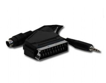 Gembird 10m SCART/S-Video 3.5mm M/M SCART (21-pin) S-Video (4-pin) + 3.5mm, Crno