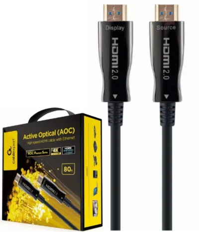 Gembird CCBP-HDMI-AOC-80M-02 Aktivni optički HDMI kabal High Speed Ethernet Premium 80m, Crni
