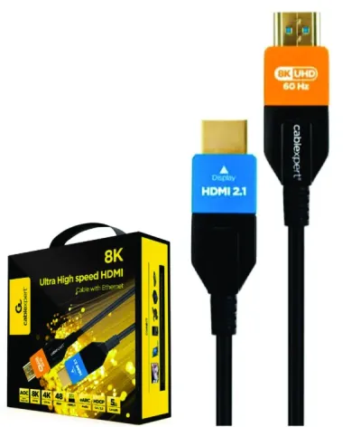 Gembird CC-HDMI8K-AOC-5M Aktivni optički HDMI kabal 2.1 8K UHD ULTRA High speed sa Ethernet 5m, Crni