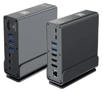 Gembird A-CF-COMBO15-01 USB Type-C 15-u-1 Multi-port adapter USB Hub HDMI DP LAN 3.5mm