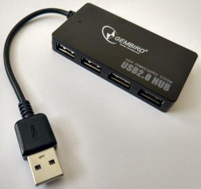 Gembird UHB-U2P4-02 HUB USB2.0 4-port, Crni