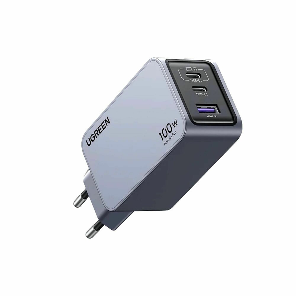 Ugreen Nexode Pro GaN mini mrežni punjač X757-25874 100W 2x USB-C + USB-A, Tamnosivi