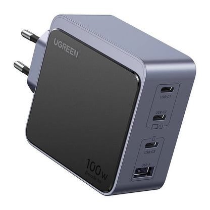 Ugreen X565 Nexode Air mrežni punjač 100W (3x USB-C + 1x USB-A) sivi, Sivi