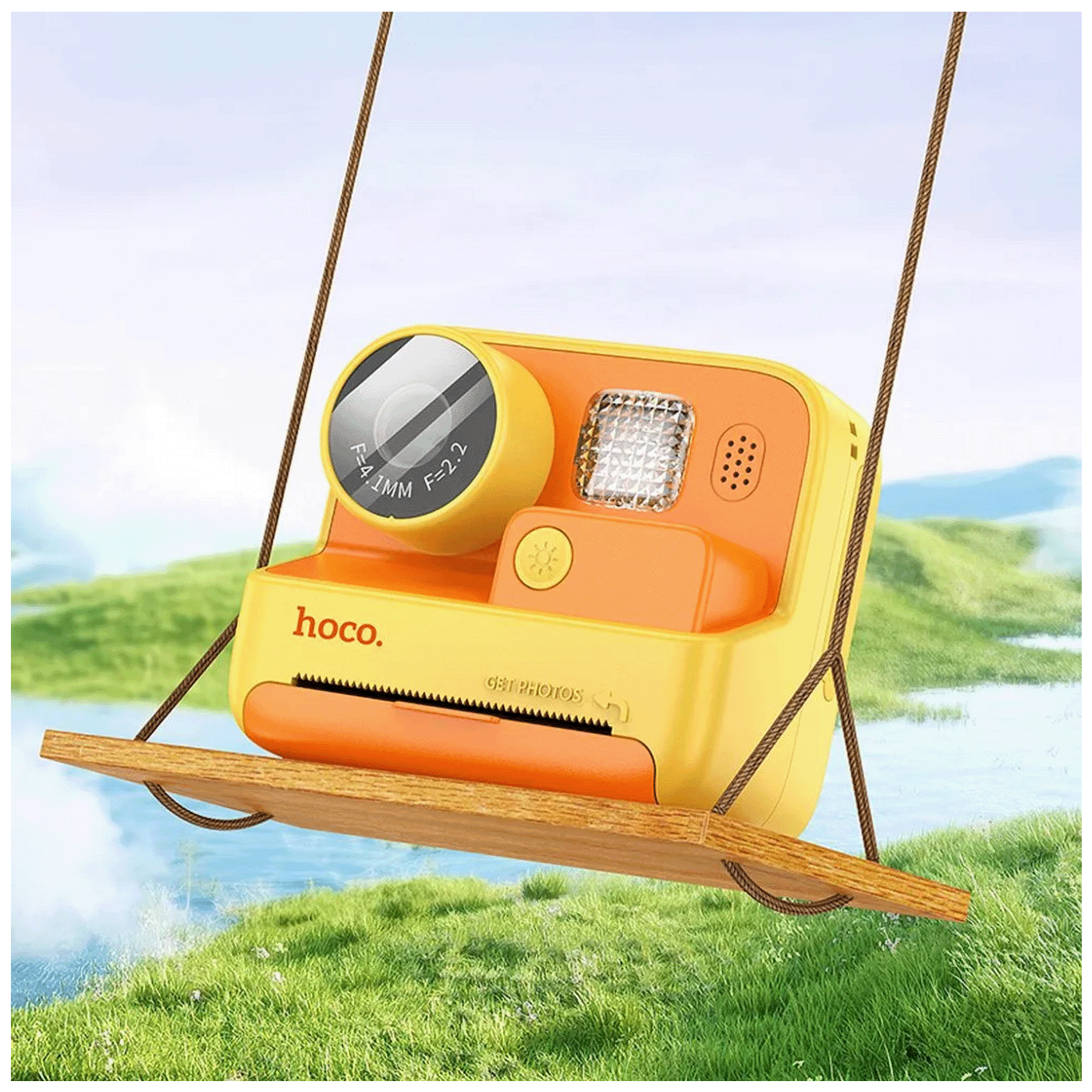 Hoco. DV200 DečiJa kamera sa štampačem 2" IPS LCD 720p microSD, Yellow