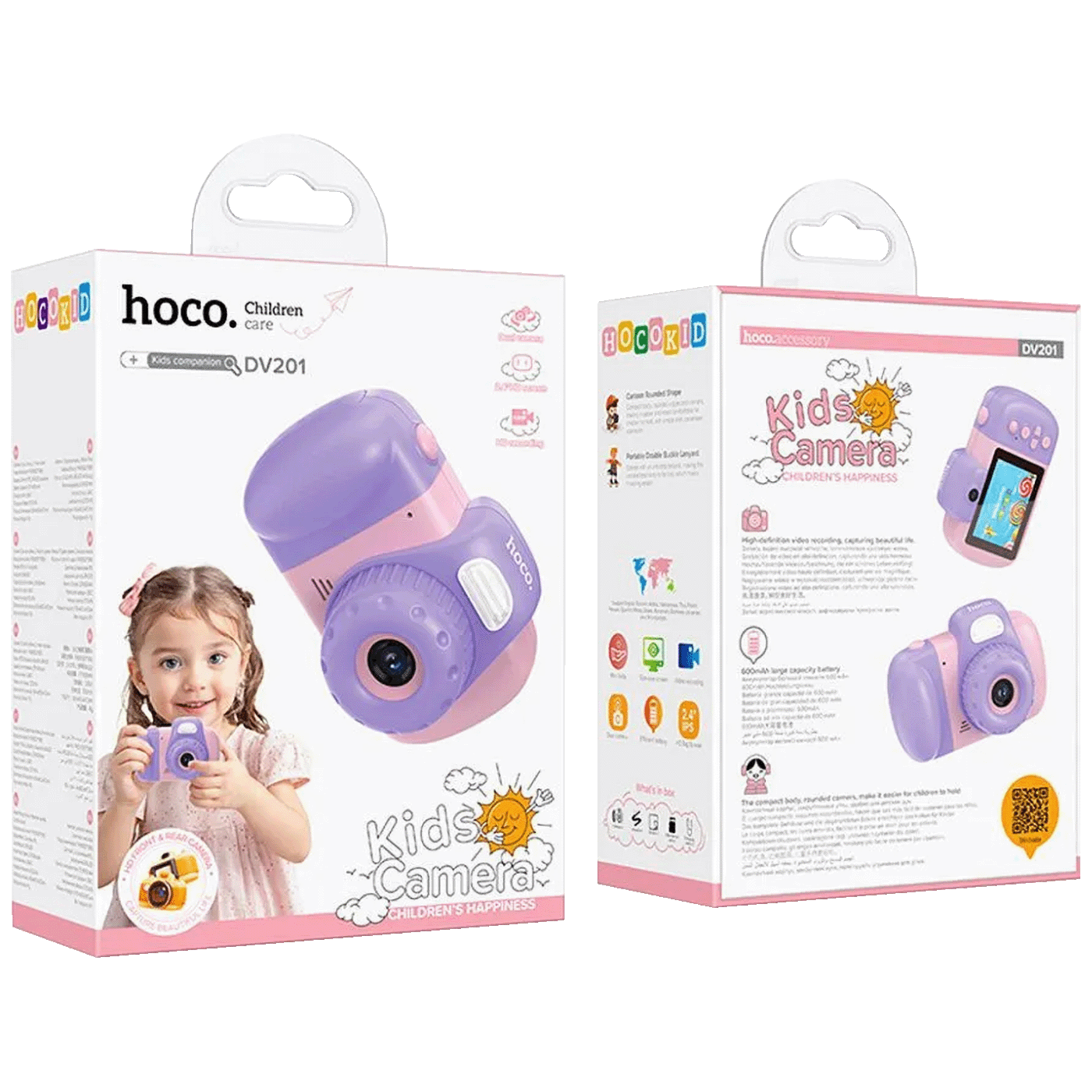 Hoco. DV201 Dečija kamera 2" IPS LCD 32 MPx FullHD microSD, Pink