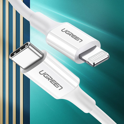 Ugreen US171 USB-C na Lightning MFi PD kabl 20W 1 m, Beli