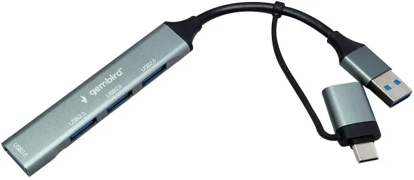 Gembird UHB-U3P4-06 Hub Tip-A+C 3xUSB2.0 USB3.0 Aluminijumski