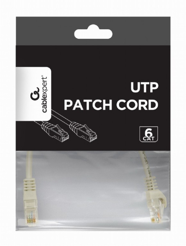 Cablexpert PP6U-0.5M Mrežni patch kabl LAN UTP Cat6 0.5m bež, Bež