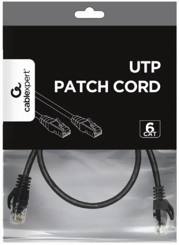 Gembird PP6U-0.25M/BK Mrežni kabl CAT6 0.25m, Crni