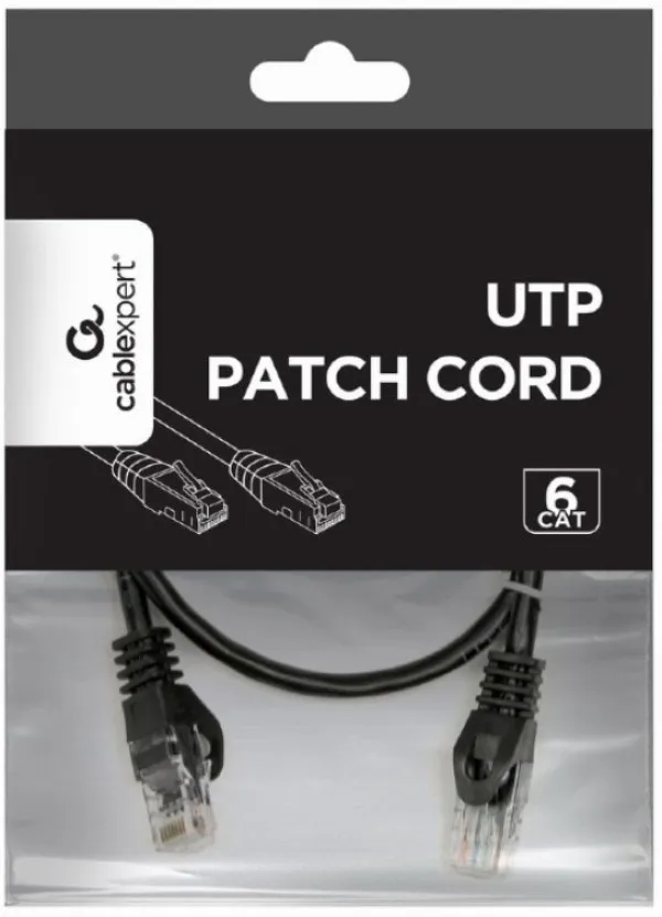 Gembird PP6U-0.5M/BK Mrežni kabl CAT6 0.5m, Crni