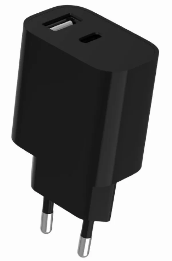 Gembird TA-UC-2AC12-01-BK USB Punjač USB A USB C 2.4 A, Crni