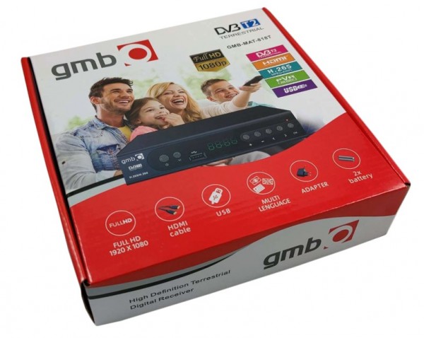 Gembird GMB-MAT-818T TV Risiver DVB-T2 H.265 RF modulator, Crni